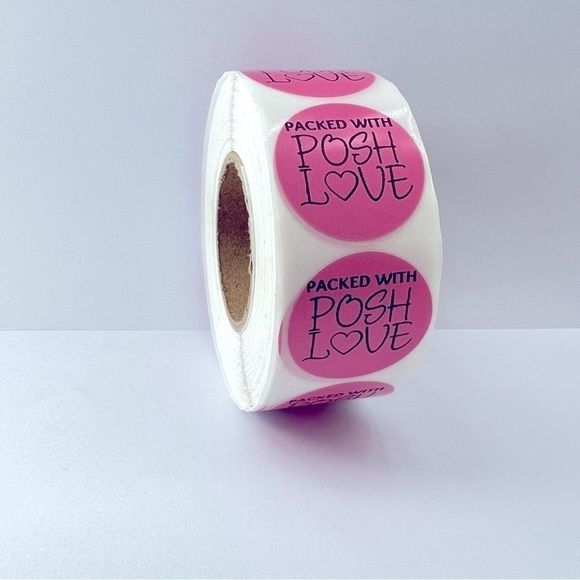 Packed with Posh Love 1" Round Stickers (100 roll ) NWT | Shipping Supplies - Picture 6 of 8